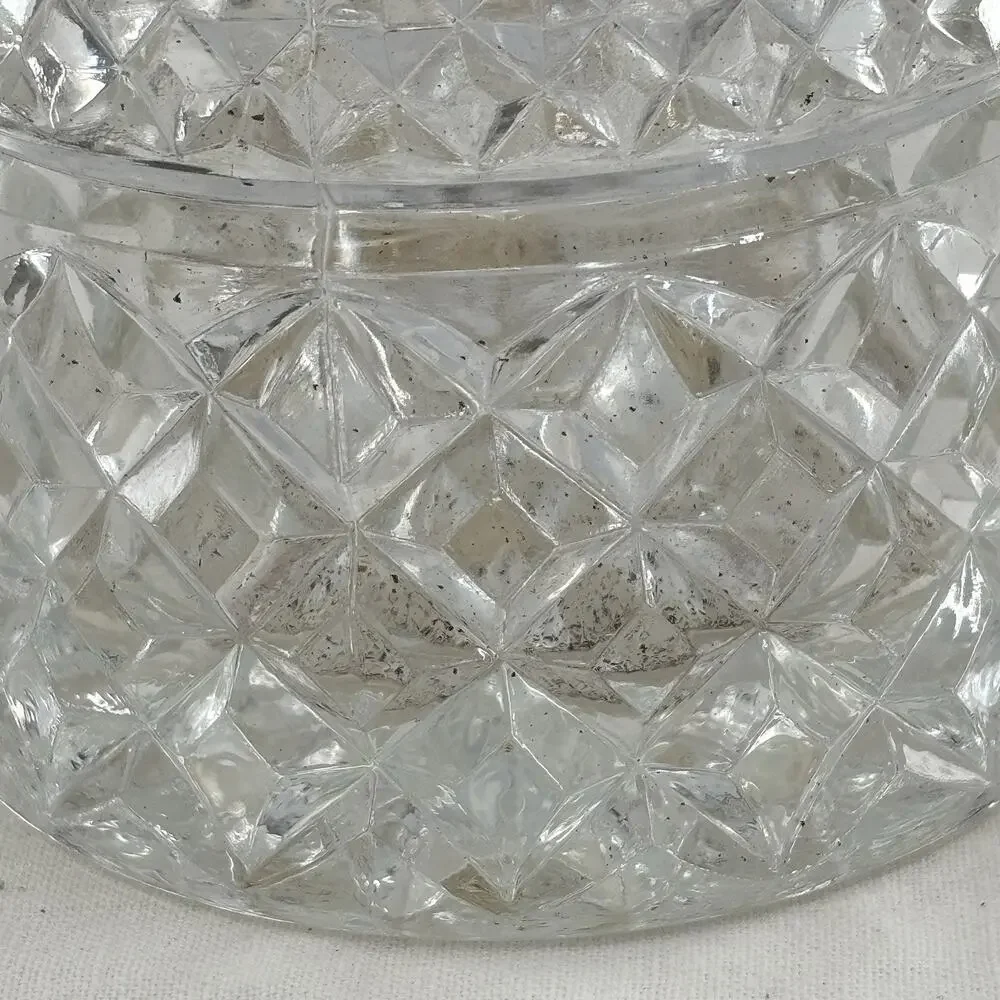 Vtg FB Rogers Silver Co Italy Cut Glass Mini Ice Bucket Barware 4